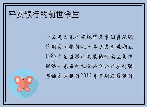 平安银行的前世今生