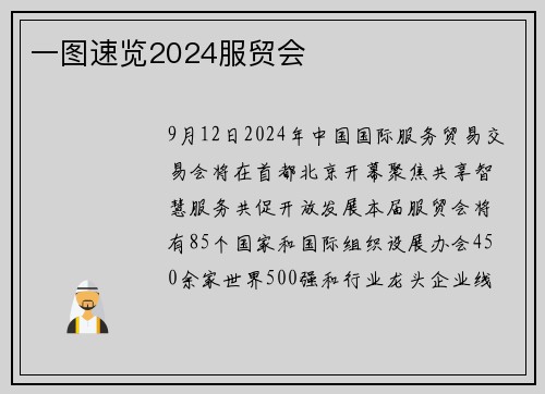 一图速览2024服贸会